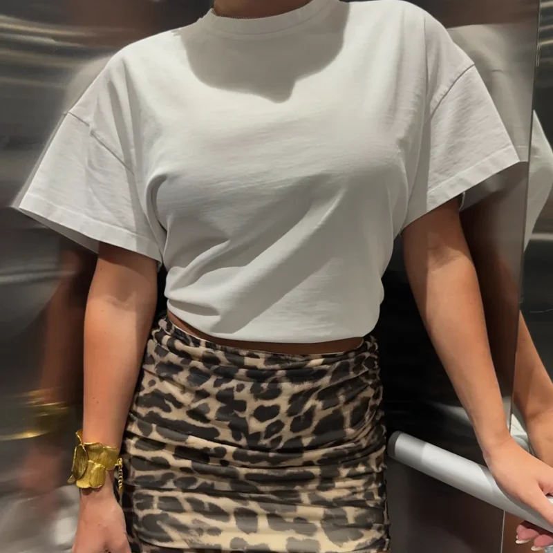 Leopardo rašto mini sijonas