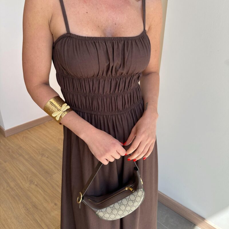 Rudos spalvos lininė suknelė „Gipeli