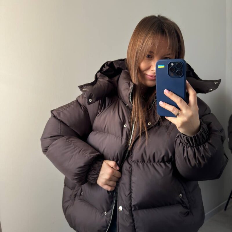 Žieminė pūkinė striukė "Bitter chocolate"