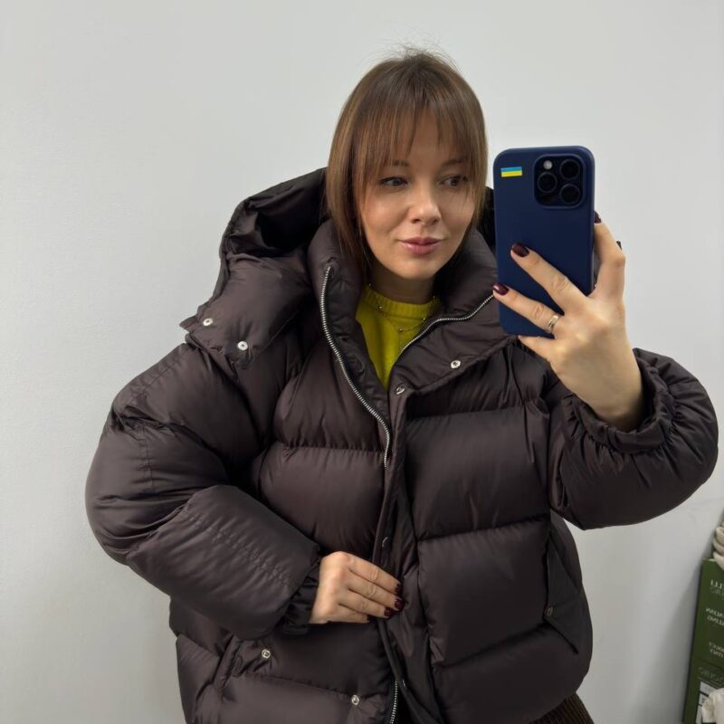 Žieminė pūkinė striukė „Bitter chocolate”